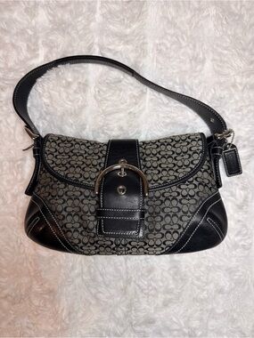Coach Mini Black Signature SoHo Shoulder Bag